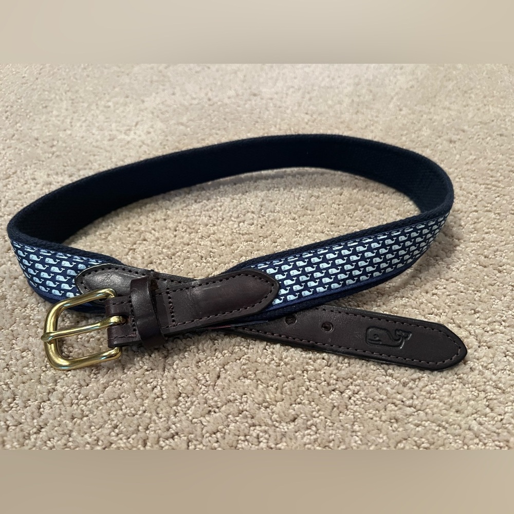 Boy’s Vineyard Whale Canvas Club Belt 32”